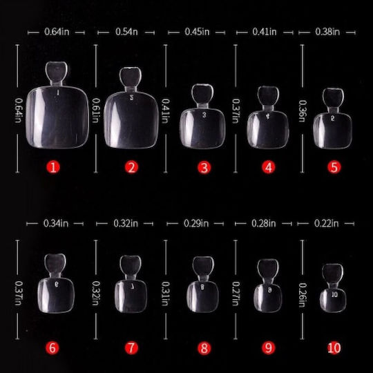 Globalnail Of foot 10 different sizes Globalnail Nail Tips Transparent 500pcs IS-46678845