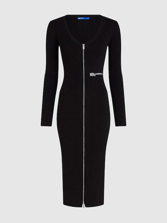 Midi Φόρεμα Πλεκτό Black