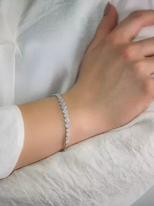 Set with Necklace , Earrings & Ring from White Gold 14K with Stones