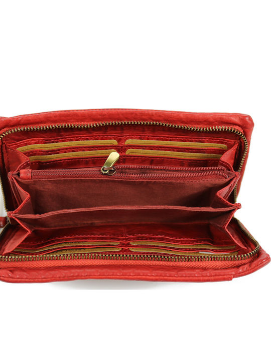 Large Leather Women's Wallet Classic Red