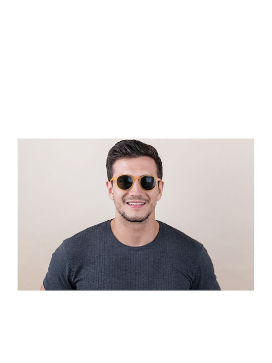 Izipizi Unisex Γυαλιά Ηλίου με Κίτρινο Κοκκάλινο Σκελετό
