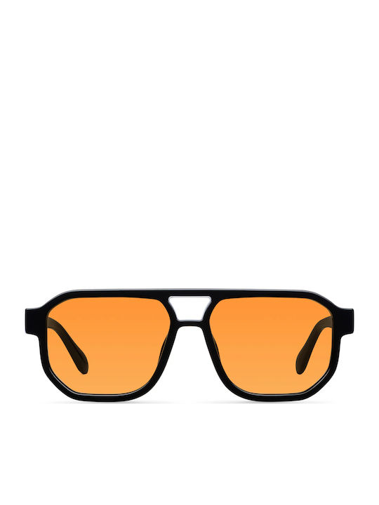 Meller Seba Unisex Sunglasses with Black Plastic Frame and Orange