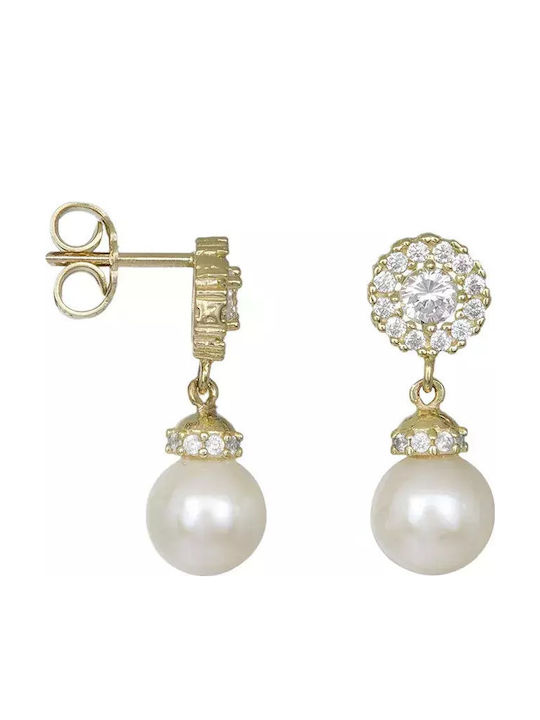 Cercei din Aur 14K cu Pietre & Perle