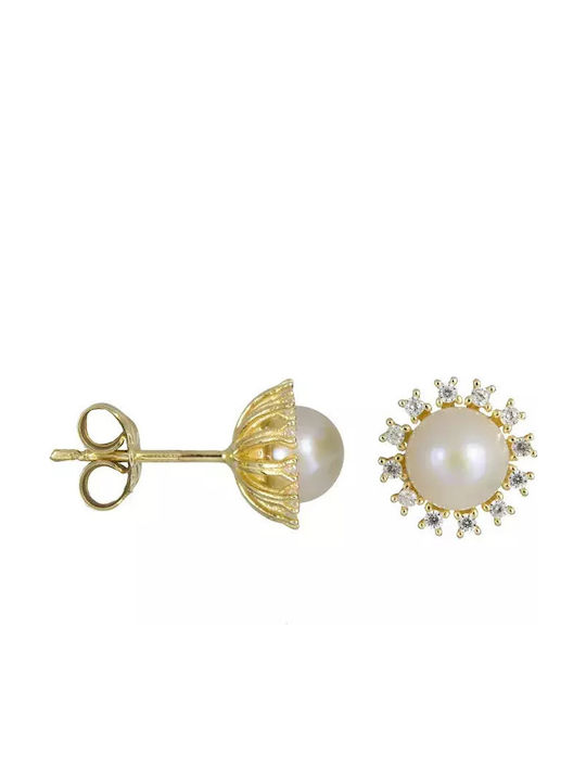Cercei din Aur 14K cu Pietre & Perle