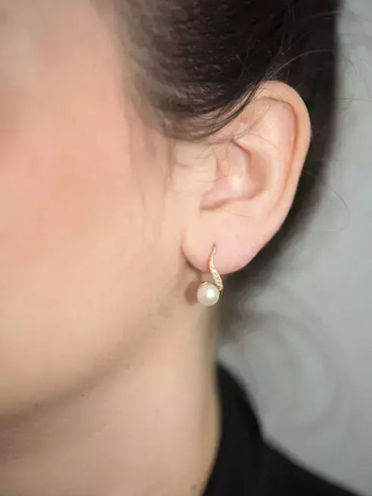 Cercei din Aur 14K cu Pietre & Perle