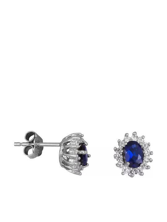 Cercei din White Gold cu Pietre