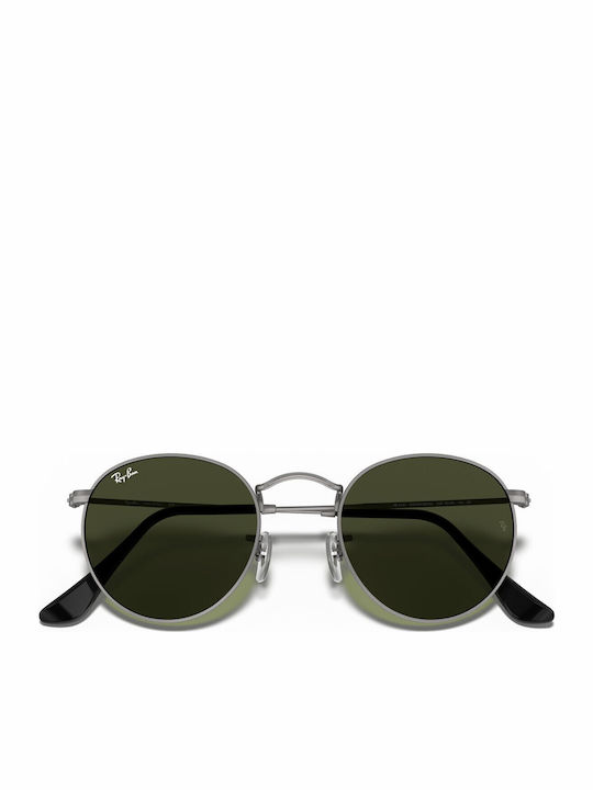 Ray Ban Round Metal Unisex Sunglasses with Gray Metal Frame and Green Lens RB3447 029