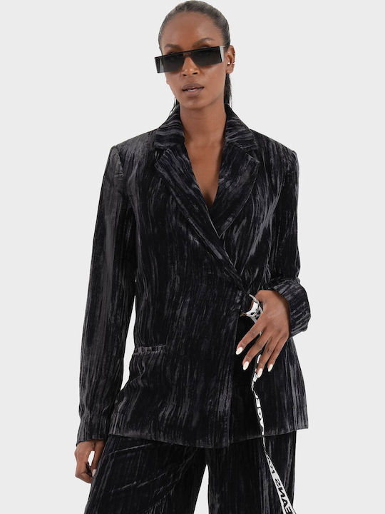 Karl Lagerfeld Women's Velvet Blazer Black
