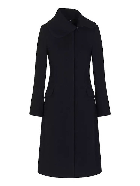 Wolle Damen Black Mantel