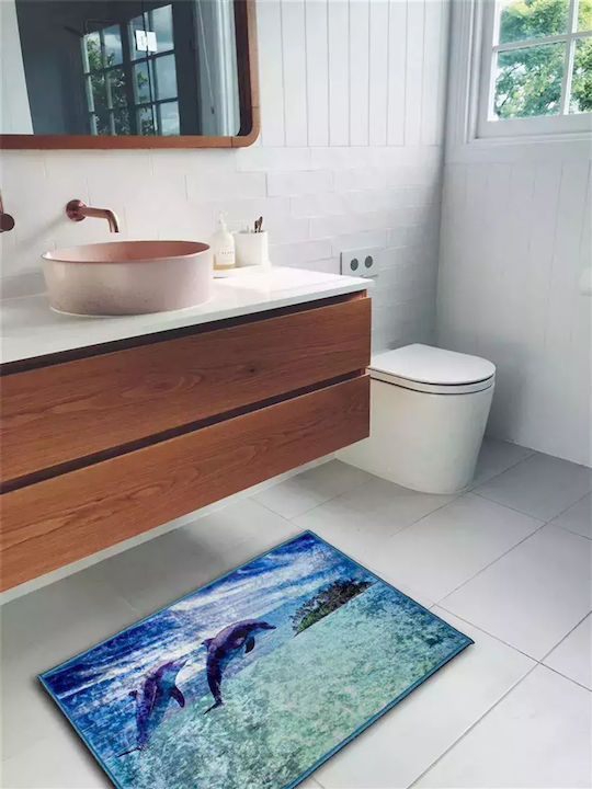 Dimcol Rutschfest Badematte Synthetisch,Polyester/Cotton/Leather Rechteckig Dolphins 260 33463058004 Colorful 50x85cm
