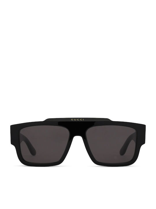 Gucci Unisex Γυαλιά Ηλίου με Μαύρο Κοκκάλινο Σκελετό και Γκρι Φακό GG1460S 001