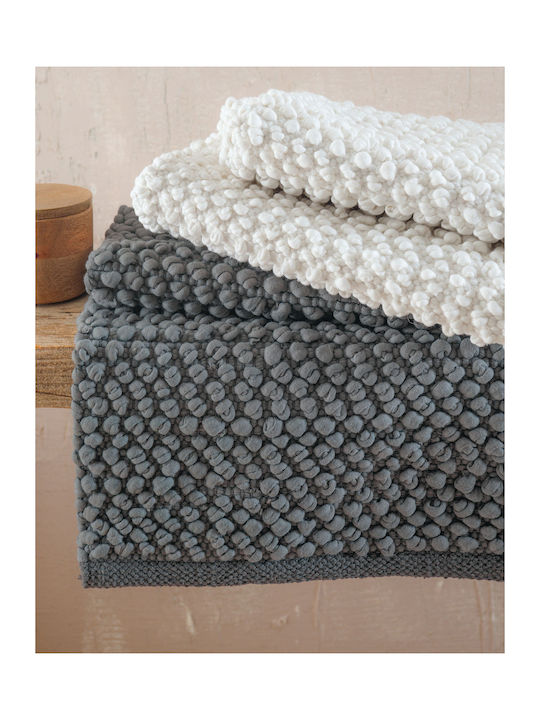 Rythmos Πατάκι Μπάνιου Βαμβακερό Archi Grey 120-195-010 Γκρι 50x80εκ.
