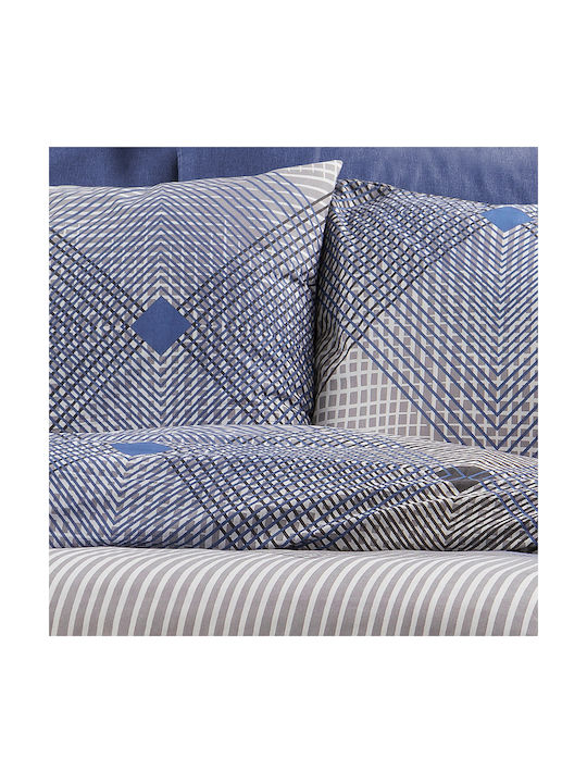 Μαξιλαροθήκη με Φάσα Grey-blue 50x70εκ.