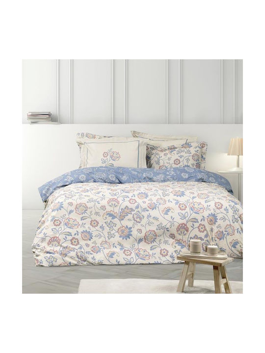 Nima Nivia Pillowcase Set Oxford Beige, Blue 52x72cm.
