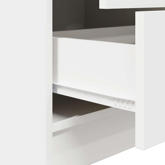 Desk Wooden with Bookshelf White 80x40x76cm