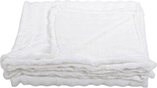Ankor Fluffy Κουβέρτα Fleece Μονή 150x200εκ. Λευκή