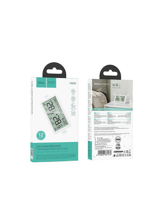 Hoco Tabletop Digital Clock White HX42