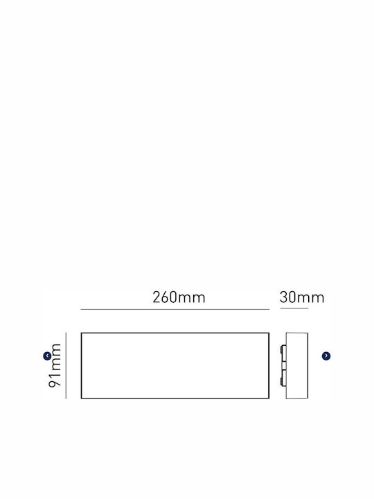 Bot Lighting Επιτοίχιο Εξωτερικό Φωτιστικό LED IP65 με Ρυθμιζόμενο Λευκό Φως