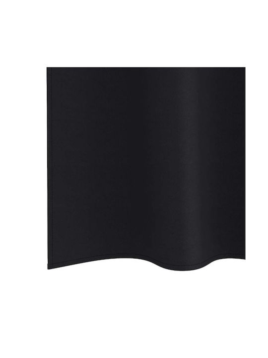 vidaXL Set of Curtains with Grommets Black 140x260cm