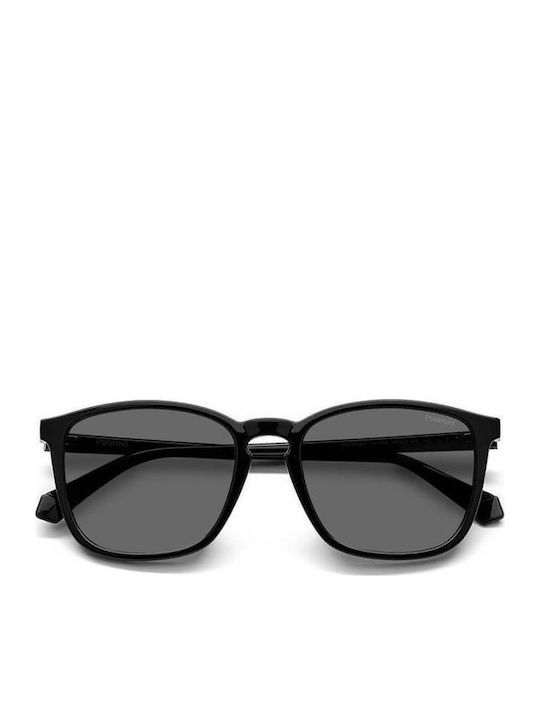 Polaroid Men's Sunglasses with Black Horn-Rimmed Frame and Grey Polarized Lens PLD4139/S 807/M9