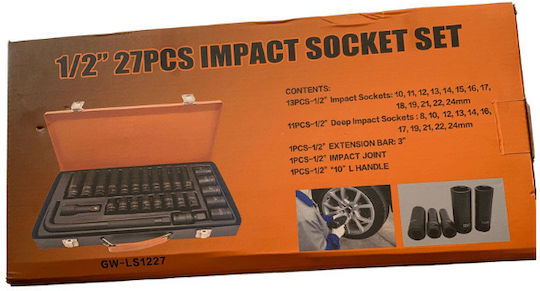 Impact Set Ratchet 1\2" 27pcs fl-160474