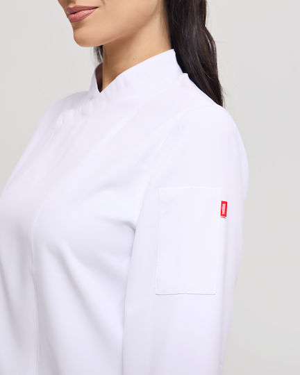 Velilla Mantel Koch 100% Mikrofaser Unisex Weiß mit Langärmelig 405210
