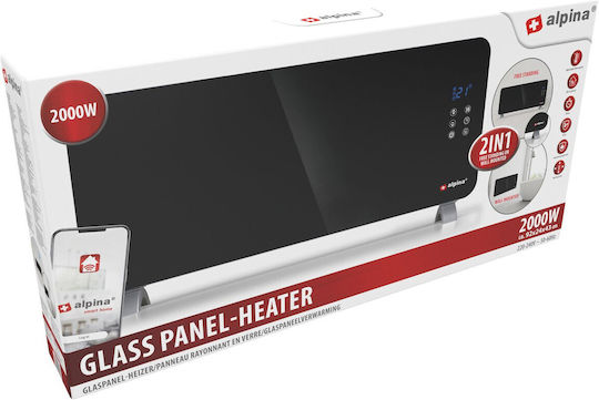 Alpina Convector Heater Floor 2000W with Electronic Thermostat and WiFi 92x43cm Black