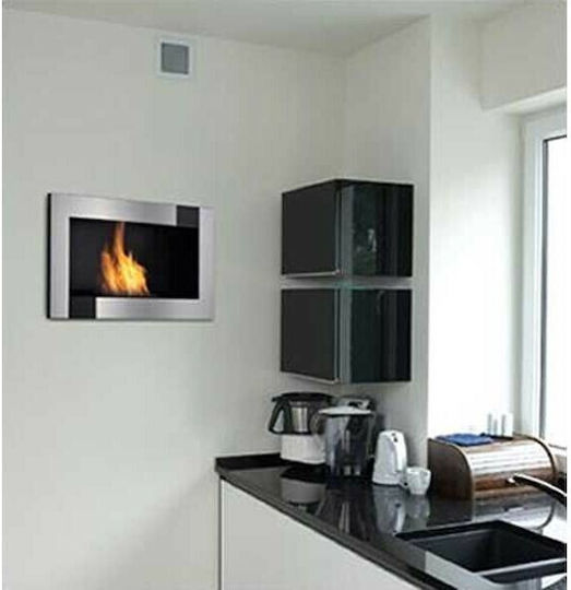 Kratki Golf Qube Tuv Indoor Wall Mounted Bioethanol Fireplace Black 64.8x15x37.4cm