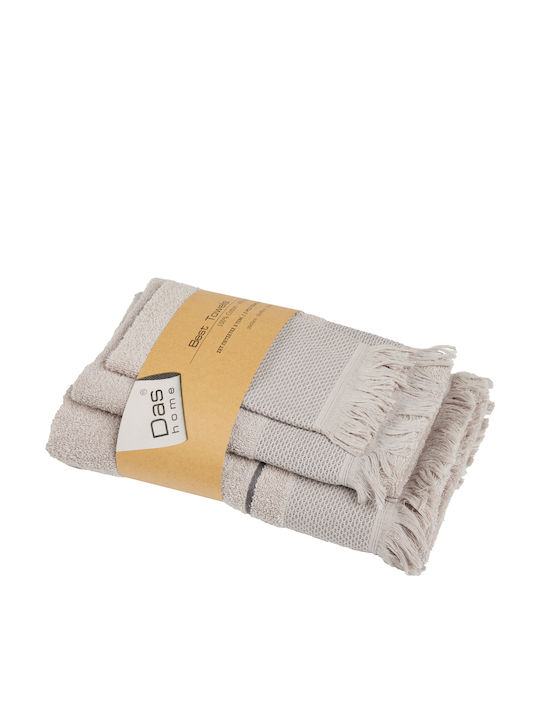 Das Home 3-tlg. Set Badetücher 0841 Grey Gewicht 450gr/m²