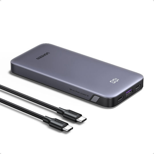 Ugreen PB535 Power Bank 10000mAh 30W με Θύρα USB-A και 2 Θύρες USB-C Power Delivery Γκρι