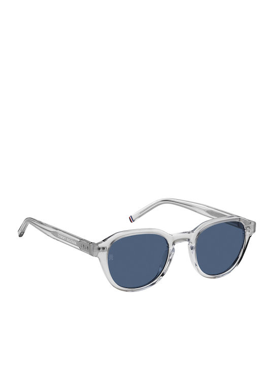 Tommy Hilfiger Men's Sunglasses with Transparent Horn-Rimmed Frame and Brown Lens TH1970/S 900/KU