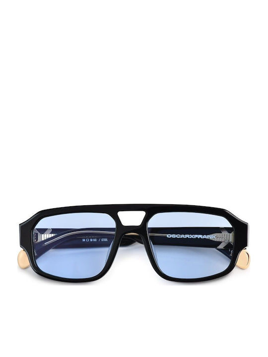 Oscar & Frank Unisex Sunglasses with Black Plastic Frame and Blue Lens MAKATI