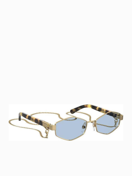 Marc Jacobs Γυναικεία Γυαλιά Ηλίου με Χρυσό Μεταλλικό Σκελετό και Γαλάζιο Φακό MARC 496/S 013KU