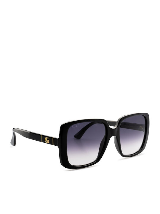 Gucci Women’s Sunglasses with Black Horn-Rimmed Frame and Grey Gradient Lens GG0632S 001