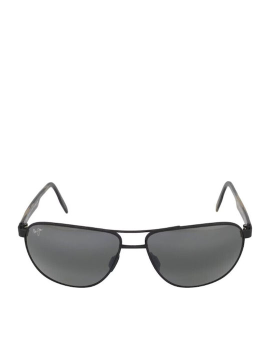 Maui Jim Castles 728 2M Grey Black Matte Ανδρικά Γυαλιά Ηλίου με Μαύρο Μεταλλικό Σκελετό και Γκρι Polarized Φακό 728-2M