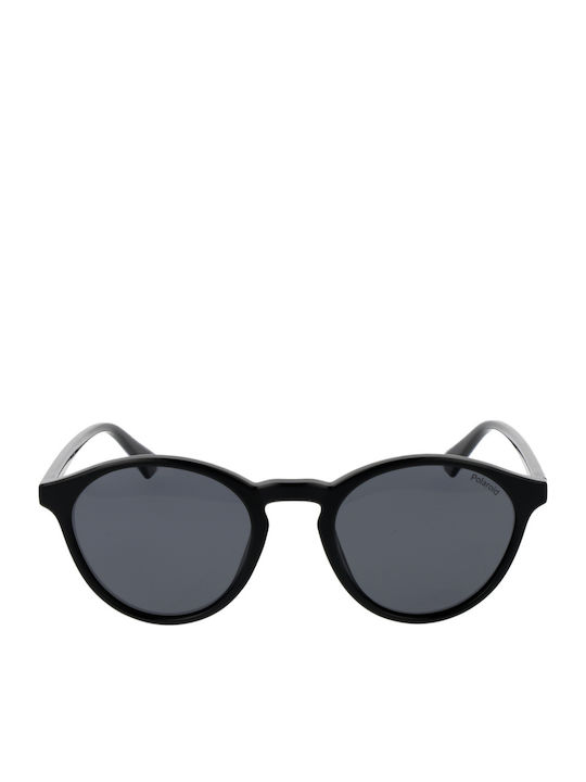Polaroid Unisex Sunglasses with Black Horn-Rimmed Frame and Grey Polarized Lens PLD4153/S 807/M9