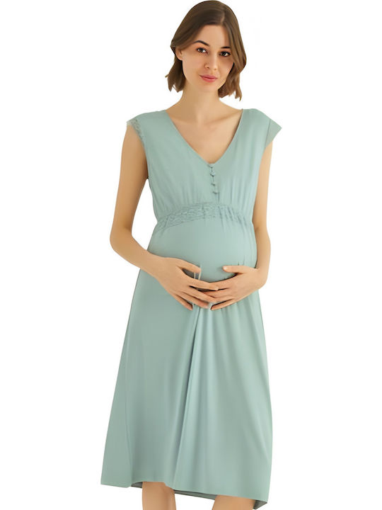Monamise Nightgown Maternity & Nursing Mint