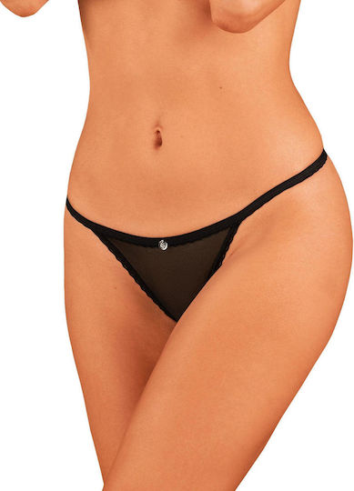 Obsessive Celia Noir Γυναικείο Sexy String Αυτοκινήτου Μαύρο