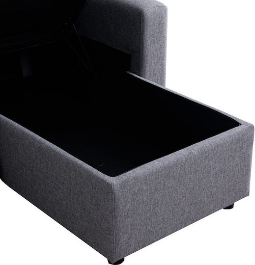 Kamore Colțar Canapea Pat cu Unghi Reversibil și Spațiu de Depozitare Gri 223x146x85cm