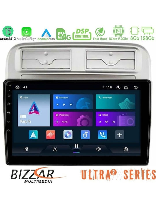 Bizzar Auto-Audiosystem für Fiat Großer Punkt 2006-2011 (Bluetooth/USB/WiFi/GPS/Apple-Carplay/Android-Auto) mit Touchscreen 9"