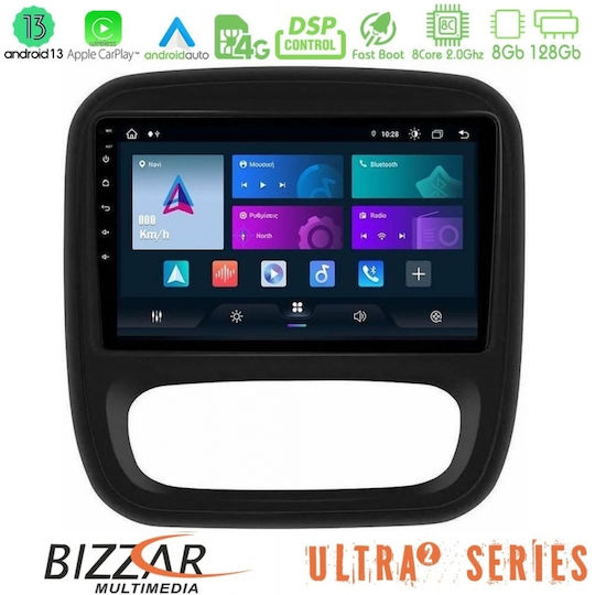 Bizzar Car Audio System for Opel Vivaro Fiat Talento Renault Trafic Nissan NV300 2014> with A/C (Bluetooth/USB/WiFi/GPS/Apple-Carplay/Android-Auto) with Touch Screen 9"