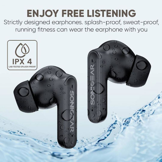 Sonic Gear Earpump Q1 In ear Bluetooth хендсфри Слушалки с Устойчивост на Пот и Кутийка за Зареждане Бял
