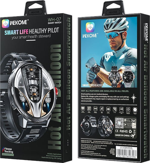 WK WH-07 Smartwatch with Heart Rate Monitor (Black)