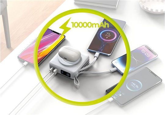 Mobile Origin PBT-03L-WHT MagSafe Power Bank 10000mAh 20W με Θύρα USB-A και Θύρα USB-C Power Delivery Λευκό