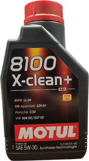 Motul 8100 X-Clean+ Συνθετικό Λάδι Αυτοκινήτου 5W-30 1lt