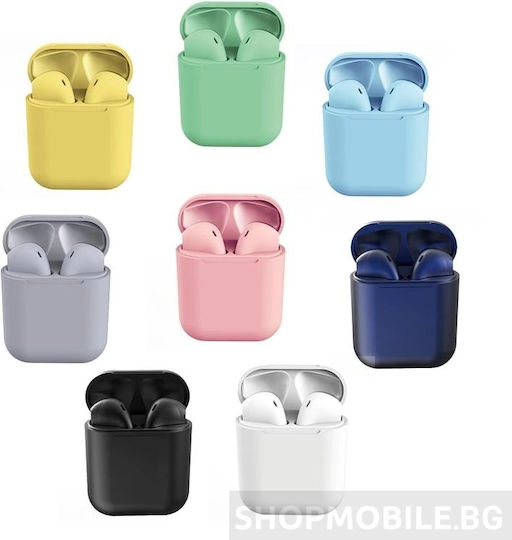 Inpods i12 TWS In ear Bluetooth хендсфри Слушалки с Кутийка за Зареждане Жълт