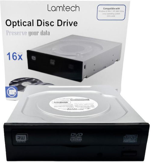 Lamtech Interner Optisches Laufwerk Aufnahme/Wiedergabe DVD/CD für Schreibtisch Schwarz