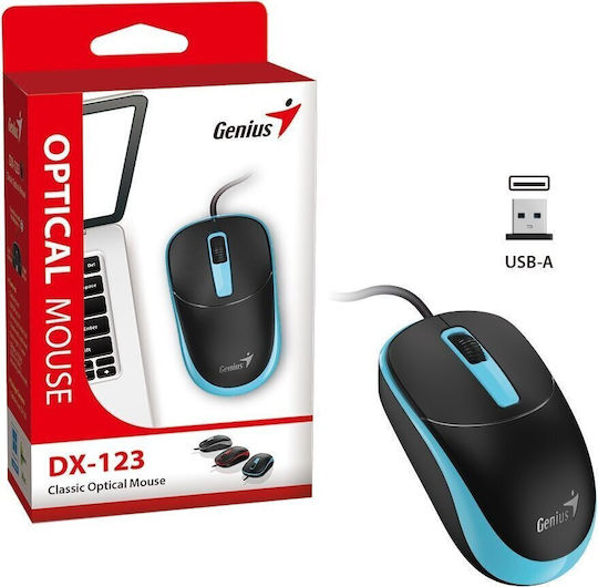 Genius DX-123 Cu fir Mouse Albastru
