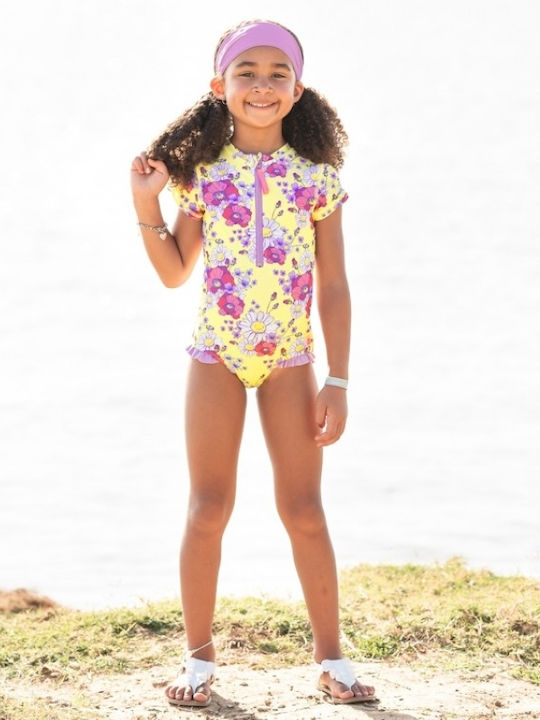 Rufflebutts Costum De Baie Pentru Copii Întreg Antisolar Uv 50+ Daisy Delight