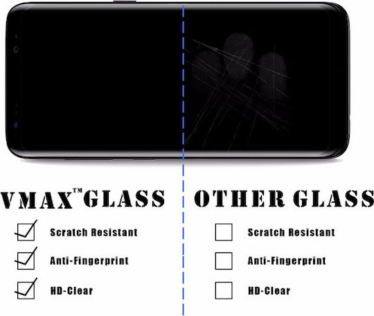 Vmax Γυαλί Προστασίας Fullcover 3d Full Curved 0.23mm Case Friendly Samsung G950 Galaxy S8 Plus Χρυσο